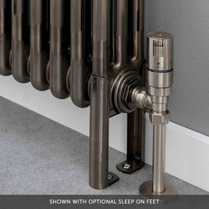 EliteHeat 2 Column Vertical Radiator - Bare Metal Lacquer Finish - 1500 x 386mm