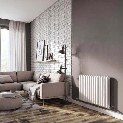 Brenton Saturnia White Horizontal Column Radiator - 600 x 860mm