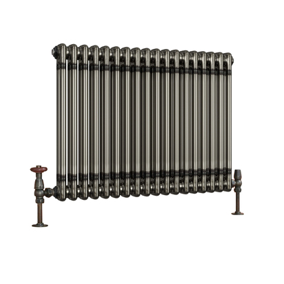 Butler & Rose Designer 2 Column Horizontal Radiator - Raw Metal Finish - 600 x 812mm