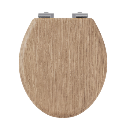 Burlington Guild Light Oak Wood Soft Close Toilet Seat