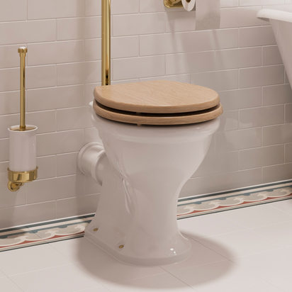 Burlington Guild Light Oak Wood Soft Close Toilet Seat
