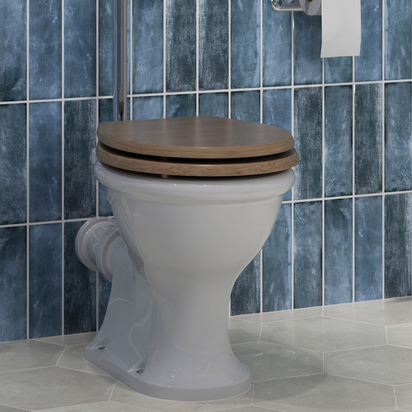 Burlington Guild Light Oak Wood Soft Close Toilet Seat