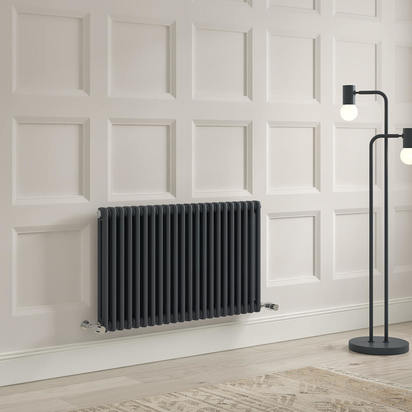 Brenton Olympus Horizontal 2 Column Anthracite Radiator - 600 x 1010mm