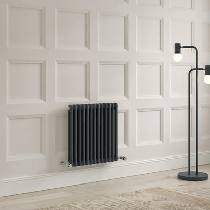 Brenton Olympus Horizontal 2 Column Anthracite Radiator - 600 x 605mm