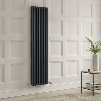 Brenton Olympus Vertical 2 Column Anthracite Radiator - 1800 x 470mm
