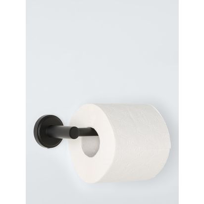 John Lewis Orbit Bar Toilet Roll Holder Black | H5 x W17 x D7cm