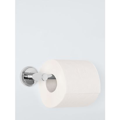 John Lewis Orbit Bar Toilet Roll Holder Chrome | H5 x W17 x D7cm