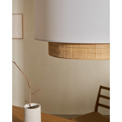 Erna bamboo ceiling lamp shade in a natural and white finish Ã˜ 60 cm