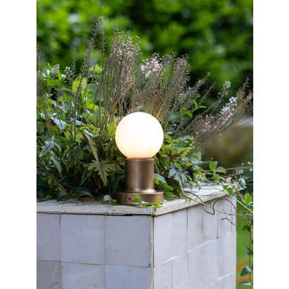 Porta - aged brass and opal rechargeable table lamp - Default Title