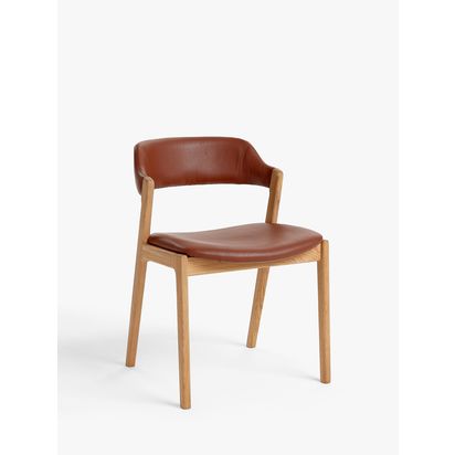 John Lewis Santino Dining Chair, Bianco Oil Oak Cognac | H78 x W56.5 x D60cm