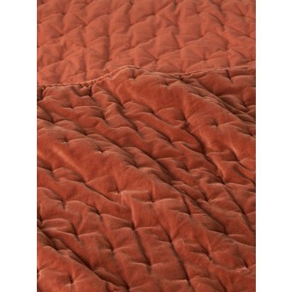 John Lewis Cotton Velvet Quilt Baked Clay | L220 x W220cm