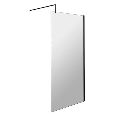 Vellamo City 8mm Matt Black Easy Clean Walk In Shower Panel - 900mm