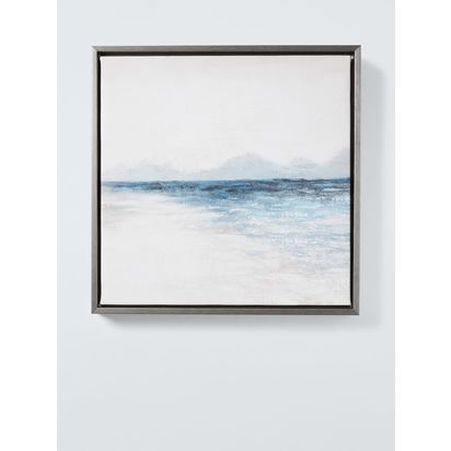 John Lewis 'Blue Seas' Framed Canvas Prints, Set of 2, 35 x 35cm, Blue Blue | H35 x W35 x D3.5cm