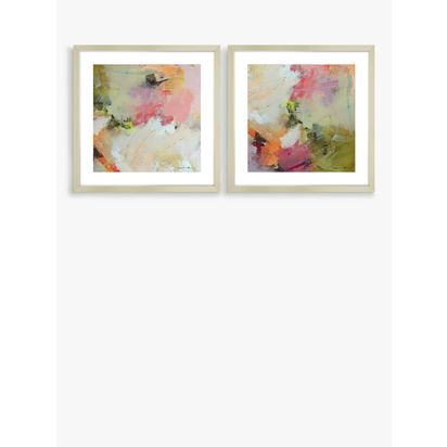John Lewis Natasha Barnes 'Cherry Blossom' Framed Print, Set of 2, 62.5 x 62.5cm, Multi Multi | H62.50cm * W3.80cm * D62.50cm