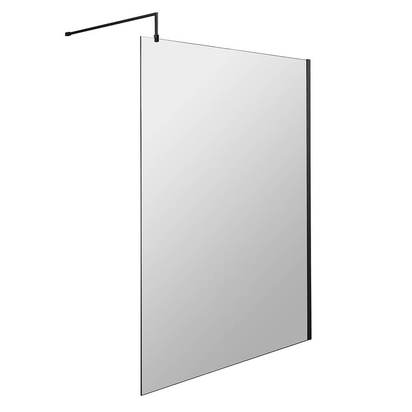 Vellamo City 8mm Matt Black Easy Clean Walk In Shower Panel - 1400mm