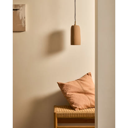 Sulken beige cotton cushion cover with beige embroidery feature, 45 x 45 cm