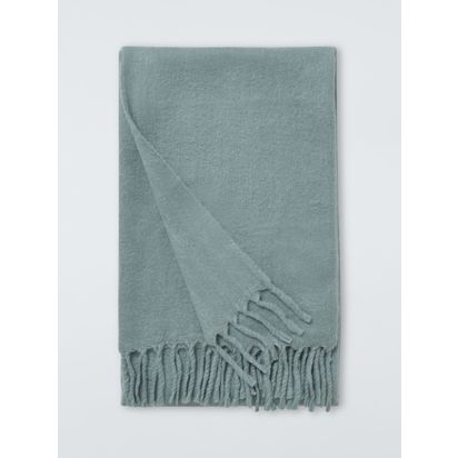 John Lewis Mohair Effect Plain Throw Slate Blue | L200 x W140cm
