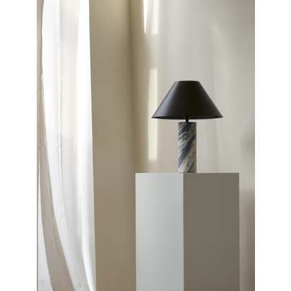 Cline - calacatta viola marble and bronze table lamp