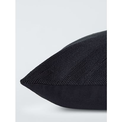 John Lewis Corded Square Cushion Black | H45 x W45cm
