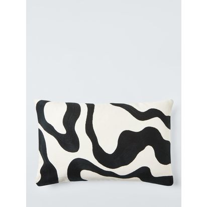 John Lewis Swerve Cushion Black | H35 x W55cm