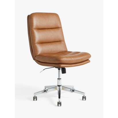John Lewis Radcliffe Office Chair, PU Vinyl, Tan Tan Bl378 | H104.78 x W52.71 x D72.39cm