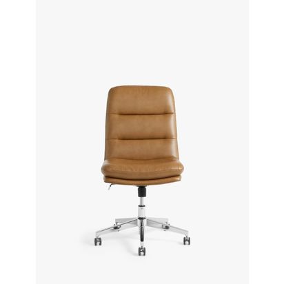 John Lewis Radcliffe Office Chair, PU Vinyl, Tan Tan Bl378 | H104.78 x W52.71 x D72.39cm