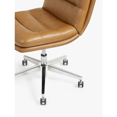 John Lewis Radcliffe Office Chair, PU Vinyl, Tan Tan Bl378 | H104.78 x W52.71 x D72.39cm