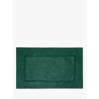 John Lewis Micro-Fresh Deep Pile Bath Mat Dark Evergreen | H2 x W50 x D80cm