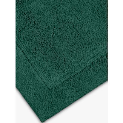 John Lewis Micro-Fresh Deep Pile Bath Mat Dark Evergreen | H2 x W50 x D80cm