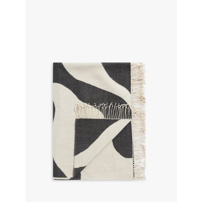 John Lewis Swerve Throw Black | H150 x W200cm