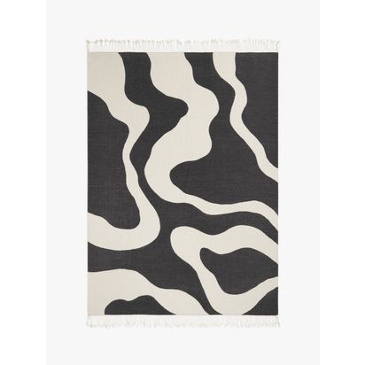 John Lewis Swerve Throw Black | H150 x W200cm