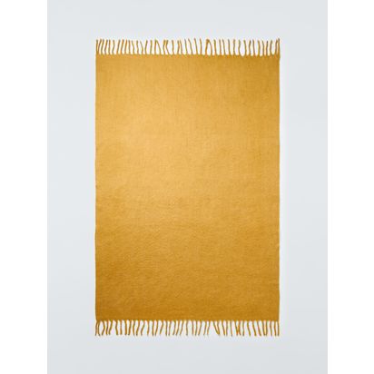 John Lewis Mohair Effect Plain Throw Mustard | W140 X L190cm