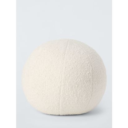 John Lewis Boucle Sphere Cushion, Marshmallow Marshmallow | H24 x Dia.24cm