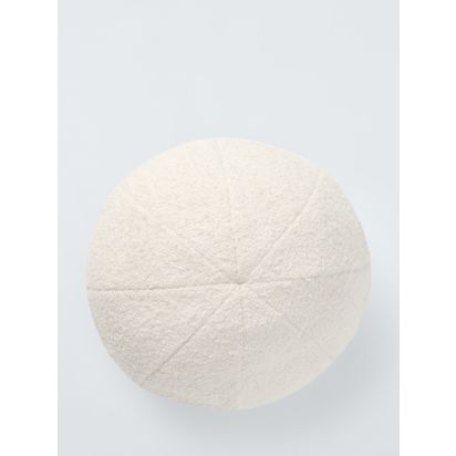 John Lewis Boucle Sphere Cushion, Marshmallow Marshmallow | H24 x Dia.24cm