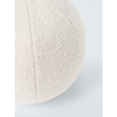 John Lewis Boucle Sphere Cushion, Marshmallow Marshmallow | H24 x Dia.24cm