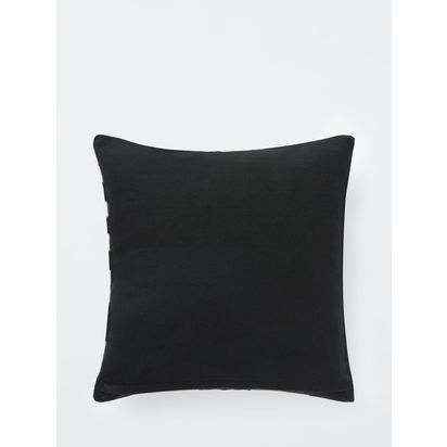 John Lewis Shuffle Cushion, Black Black | H45 x W45cm