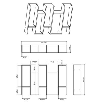 Content by Terence Conran Balance Wide Shelving Unit, Natural Oak | 180x120x30cm