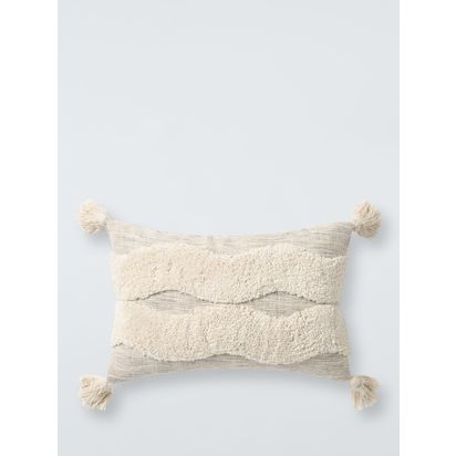 John Lewis Tufted Waves Cushion Caramel | H4.00cm * W35.00cm * D55.00cm