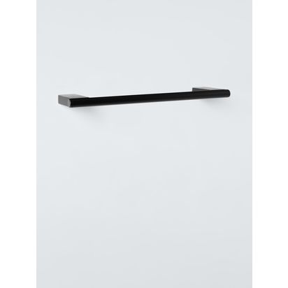 John Lewis Opus Single Towel Rail, 32cm Black | H2 x W33 x D8cm