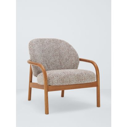 John Lewis Burrow Armchair, Walnut Leg, Fleck Biscuit Fleck Biscuit | H78 x W77.5 x D79.5cm