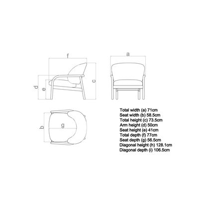 John Lewis Burrow Armchair, Walnut Leg, Fleck Biscuit Fleck Biscuit | H78 x W77.5 x D79.5cm