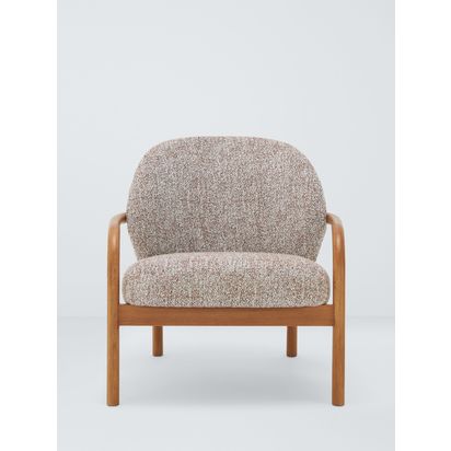 John Lewis Burrow Armchair, Walnut Leg, Fleck Biscuit Fleck Biscuit | H78 x W77.5 x D79.5cm