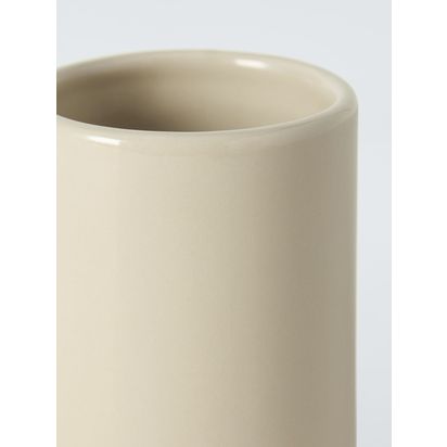 John Lewis Ceramic Bathroom Tumbler Greige | H10 x Dia.7cm
