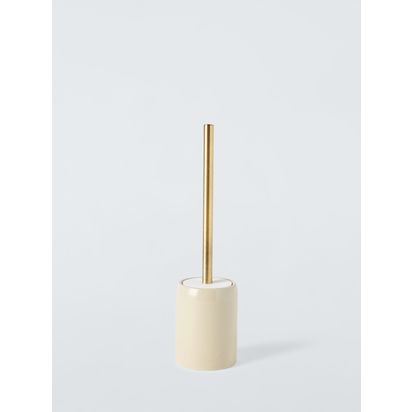 John Lewis Ceramic Toilet Brush and Holder Greige | H39 x Dia.9.60cm