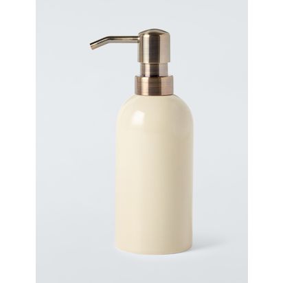 John Lewis Ceramic Soap Dispenser Greige | H18 x Dia.6.5cm