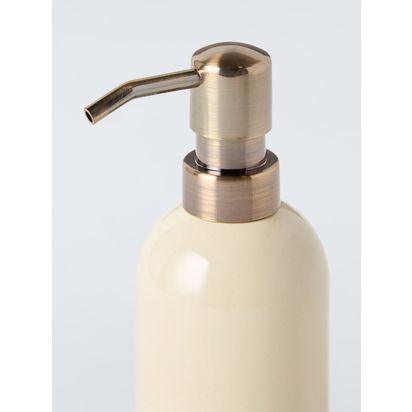 John Lewis Ceramic Soap Dispenser Greige | H18 x Dia.6.5cm