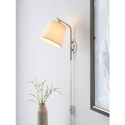 John Lewis Harry Plug-In Wall Light Putty | H28.50cm * W16.00cm * D24.00cm