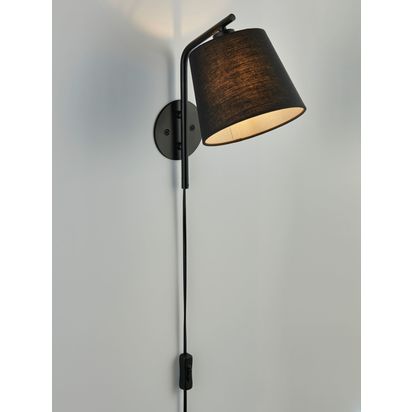 John Lewis Harry Plug-In Wall Light Black | H28.50cm * W16.00cm * D24.00cm