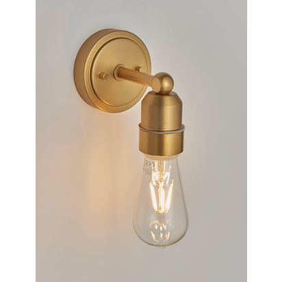 John Lewis Fenchurch Bathroom Wall Light Satin Brass | H12.70cm * W9.70cm * D12.60cm