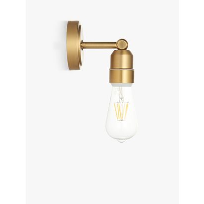 John Lewis Fenchurch Bathroom Wall Light Satin Brass | H12.70cm * W9.70cm * D12.60cm